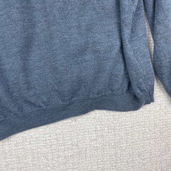 Harry Rosen Made in Italy Fine Merino Wool V Neck Sweater Large Teal Blue Read* - Picture 16 of 16